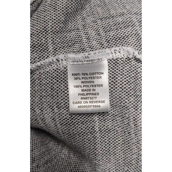 Elle Blouse Women's M White Plaid 3/4 Sleeve Mock Layer Keyhole Back Ruffle - Picture 9 of 9